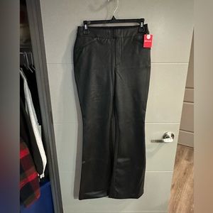 Flare faux leather spanx medium petite